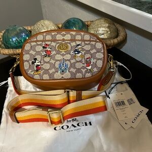Disney x Coach 50th Anniversary Mickey and Friends Jacquard Bag NWT